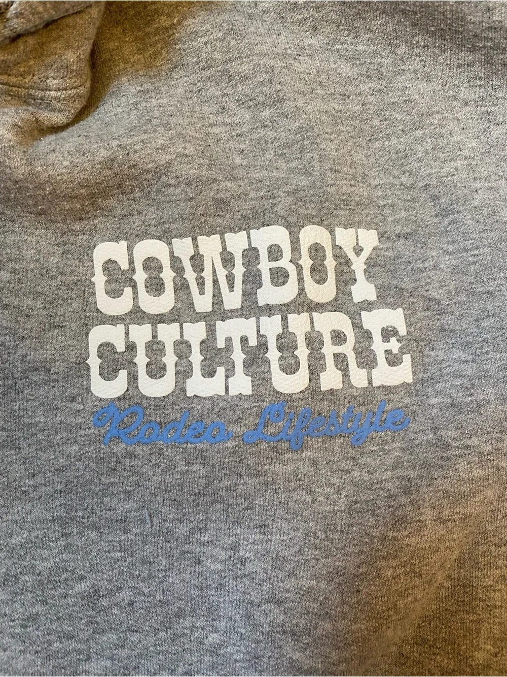 Forever 21 Light Gray 'Cowboy Culture' Pullover Hoodie